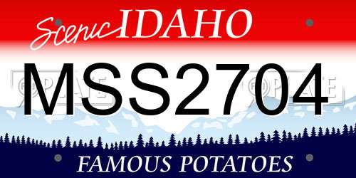 MSS2704 Idaho License Plate