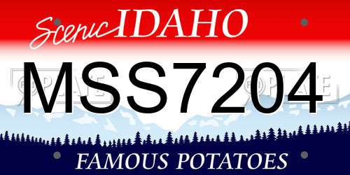 MSS7204 Idaho License Plate