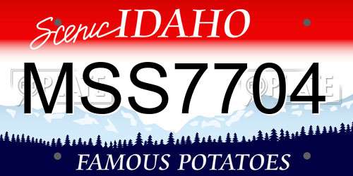 MSS7704 Idaho License Plate