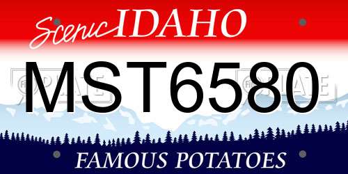 MST6580 Idaho License Plate