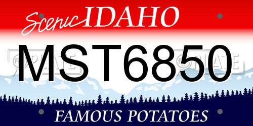 MST6850 Idaho License Plate