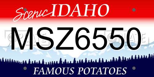 MSZ6550 Idaho License Plate