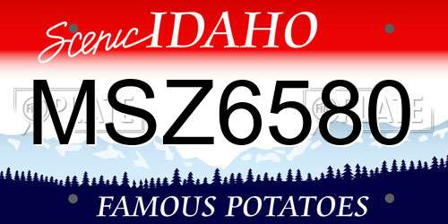 MSZ6580 Idaho License Plate