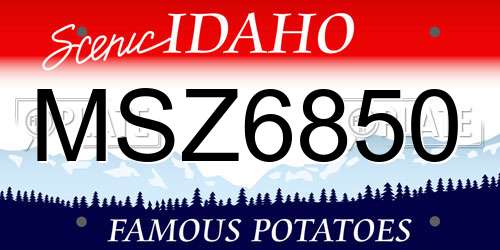 MSZ6850 Idaho License Plate