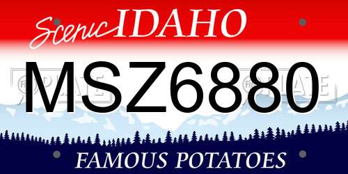 MSZ6880 Idaho License Plate