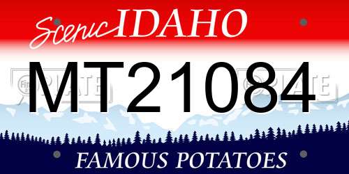 MT21084 Idaho License Plate