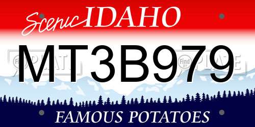 MT3B979 Idaho License Plate