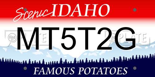 MT5T2G Idaho License Plate