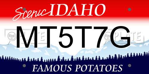 MT5T7G Idaho License Plate