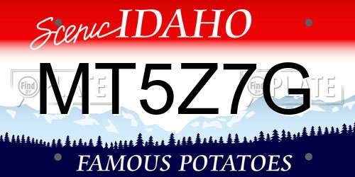 MT5Z7G Idaho License Plate