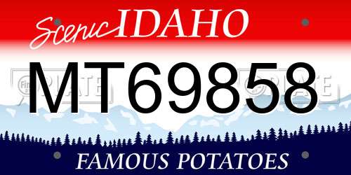 MT69858 Idaho License Plate