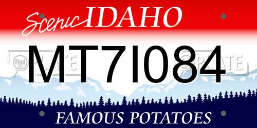 MT7I084 Idaho License Plate