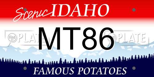 MT86 Idaho License Plate