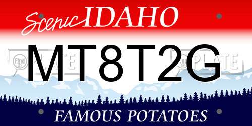 MT8T2G Idaho License Plate