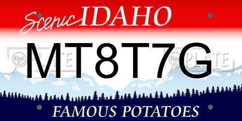 MT8T7G Idaho License Plate