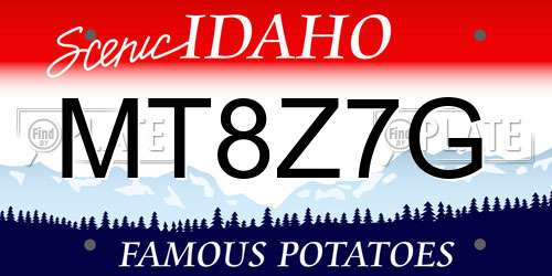 MT8Z7G Idaho License Plate