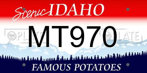 MT970 Idaho License Plate