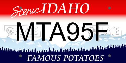 MTA95F Idaho License Plate