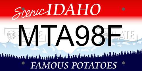 MTA98F Idaho License Plate