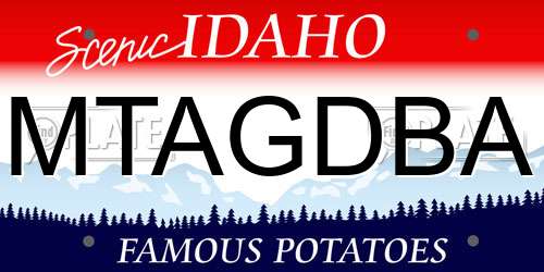 MTAGDBA Idaho License Plate