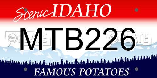 MTB226 Idaho License Plate