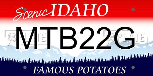 MTB22G Idaho License Plate