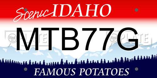 MTB77G Idaho License Plate