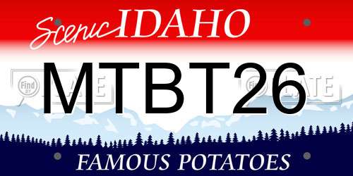 MTBT26 Idaho License Plate