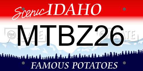 MTBZ26 Idaho License Plate