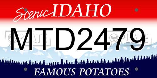 MTD2479 Idaho License Plate