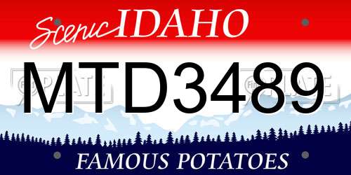 MTD3489 Idaho License Plate