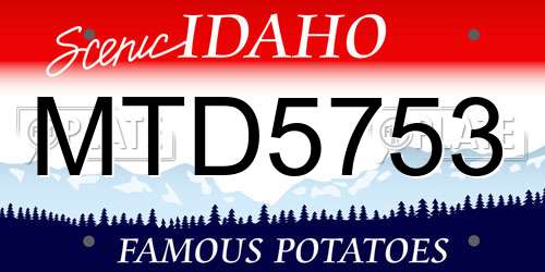 MTD5753 Idaho License Plate