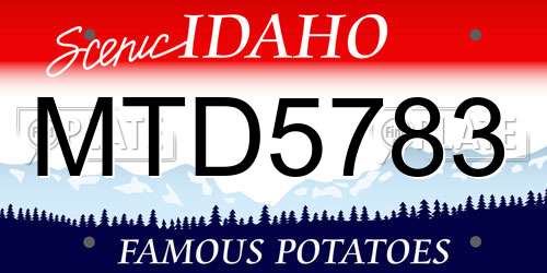 MTD5783 Idaho License Plate