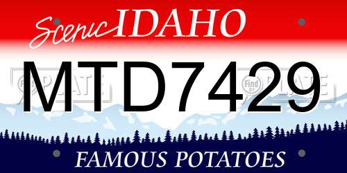 MTD7429 Idaho License Plate