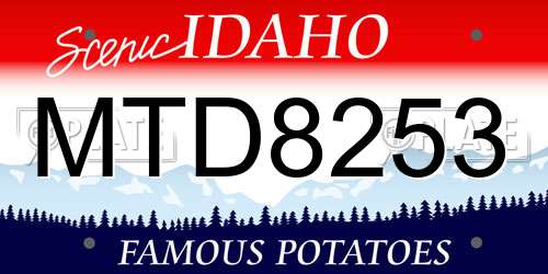 MTD8253 Idaho License Plate