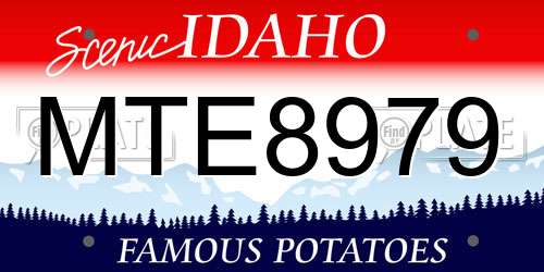 MTE8979 Idaho License Plate