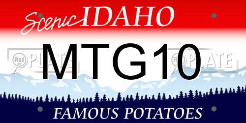 MTG10 Idaho License Plate