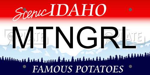 MTNGRL Idaho License Plate