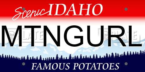 MTNGURL Idaho License Plate