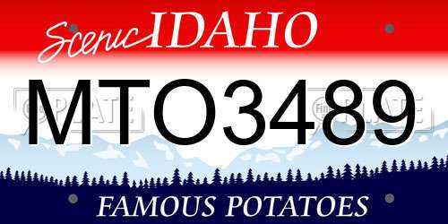 MTO3489 Idaho License Plate