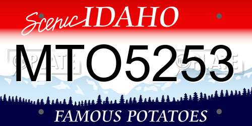 MTO5253 Idaho License Plate