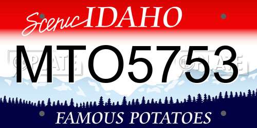 MTO5753 Idaho License Plate
