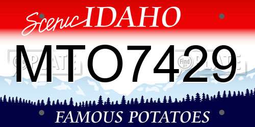 MTO7429 Idaho License Plate