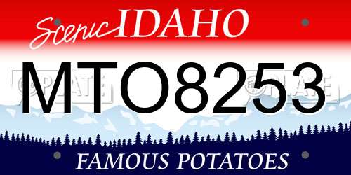 MTO8253 Idaho License Plate