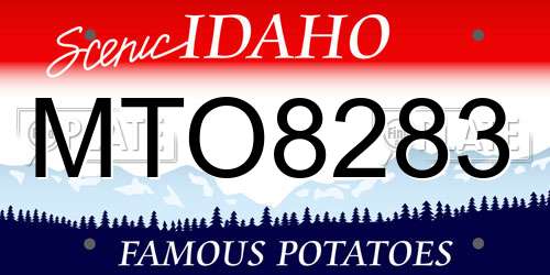 MTO8283 Idaho License Plate