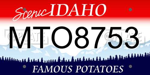 MTO8753 Idaho License Plate