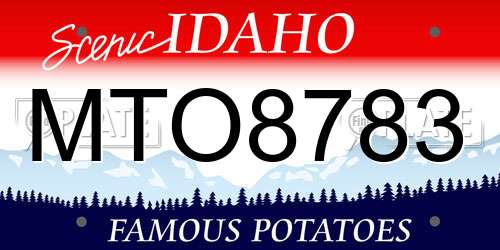 MTO8783 Idaho License Plate