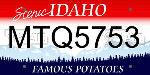 MTQ5753 Idaho License Plate