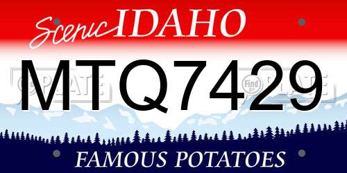 MTQ7429 Idaho License Plate