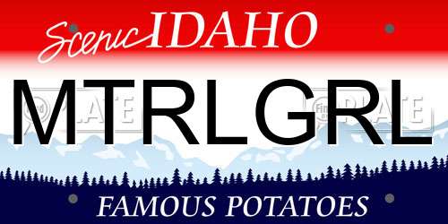 MTRLGRL Idaho License Plate